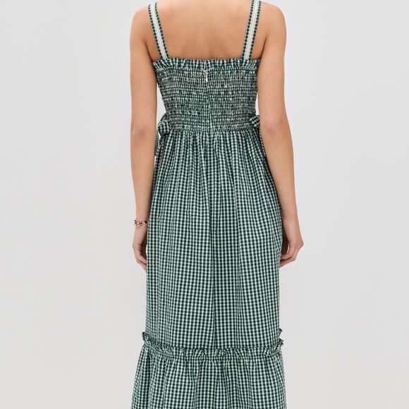 Hunter Bell Larissa Dress. Green Gingham Maxi Dress - Picture 5 of 5
